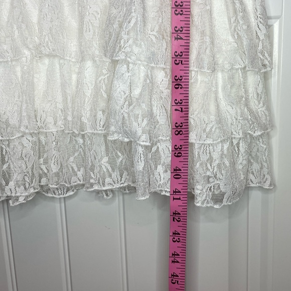 XL Angel Heart Boutique White Lace Tiered Slip Dress Cami NWT - Picture 6 of 13